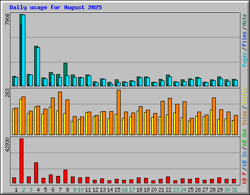 Daily usage for August 2025