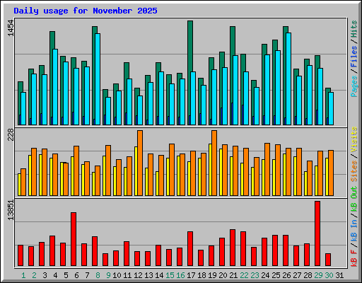 Daily usage for November 2025