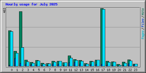 Hourly usage for July 2025